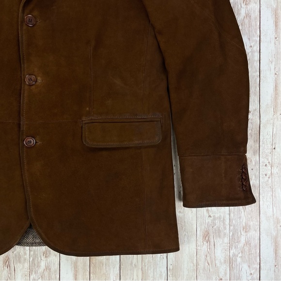 SOLD! FLYNT Distressed Leather Hybrid Coat Jacket Size 42R - Picture 10 of 16